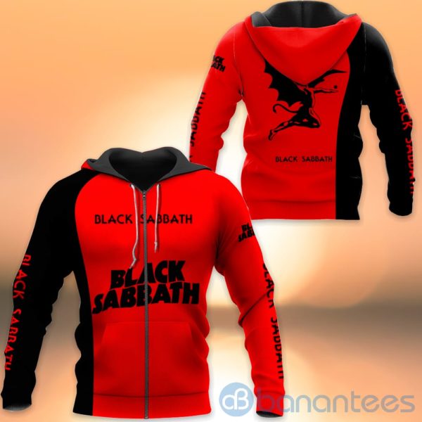 Black Sabbath Team Red And Black All Over Printed Hoodies Zip Hoodies Product Photo