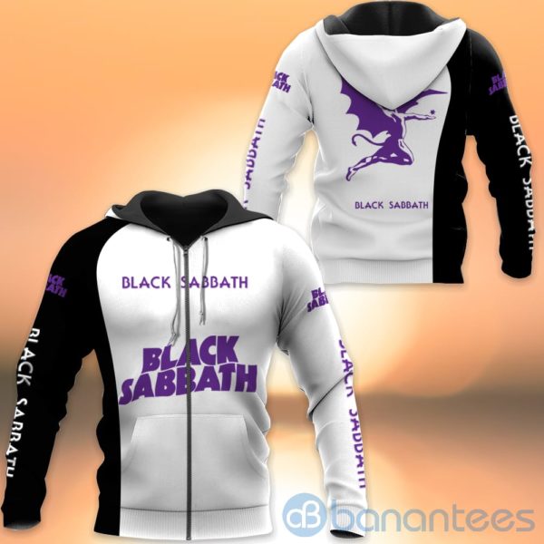 Black Sabbath Team White All Over Printed Hoodies Zip Hoodies Product Photo