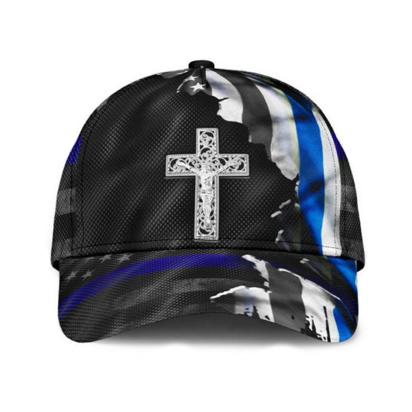 Blue Flag Jesus All Over Printed 3D Cap Product Photo