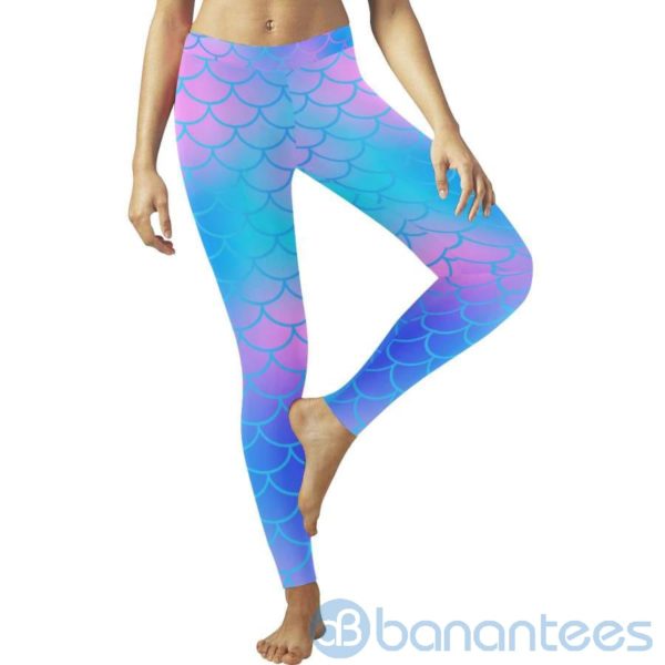 Blue Mermaid Tail Leggings For Women Product Photo