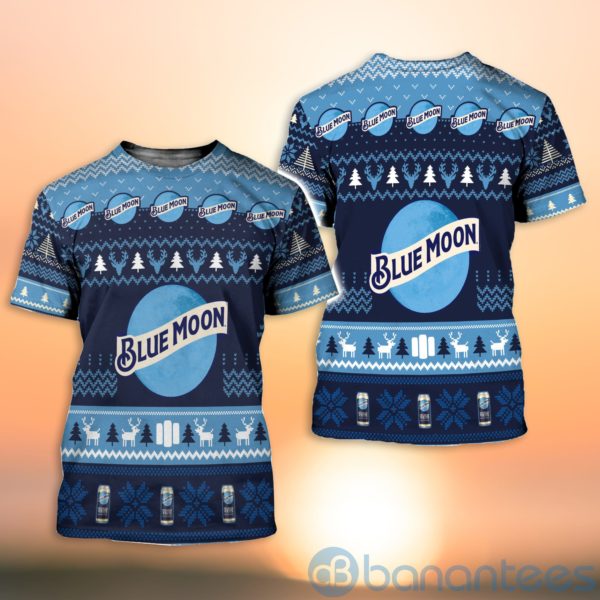 Blue Moon Beer Ugly Christmas All Over Printed 3D Shirt Product Photo
