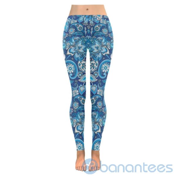 Blue Paisley Leggings For Women Product Photo