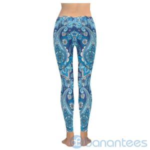 Blue Paisley Leggings For Women Product Photo