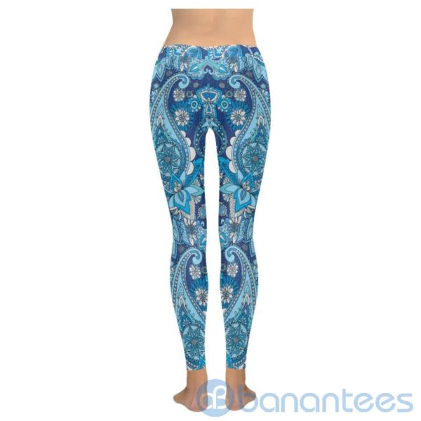 Blue Paisley Leggings For Women Product Photo