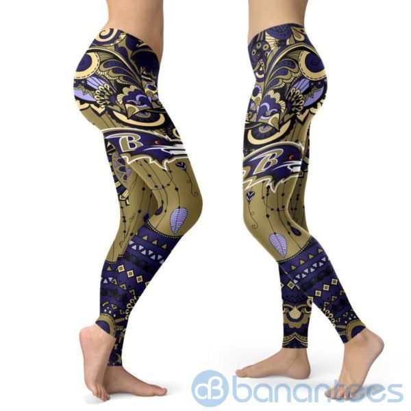 Boho Style Baltimore Ravens Leggings For Women Product Photo