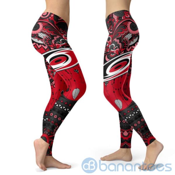 Boho Style Carolina Hurricanes Leggings For Women Product Photo