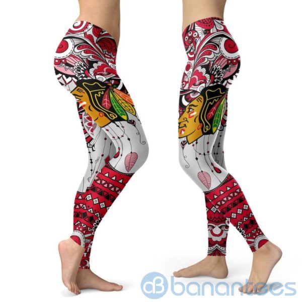 Boho Style Chicago Blackhawks Leggings For Women Product Photo