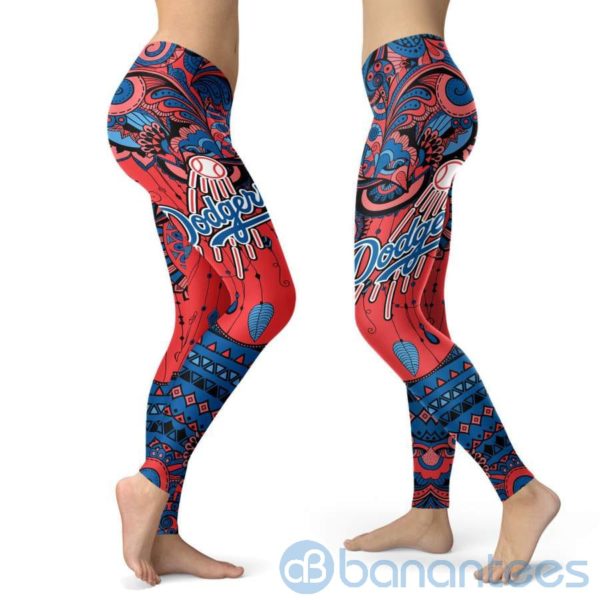 Boho Style Los Angeles Dodgers Leggings For Women Product Photo