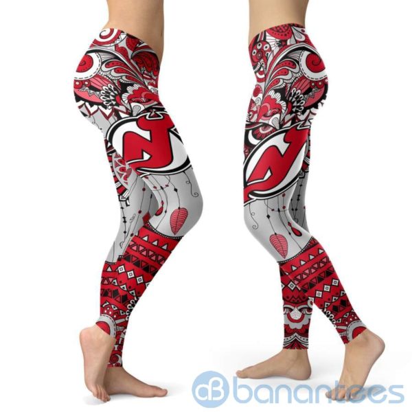 Boho Style New Jersey Devils Leggings For Women Product Photo