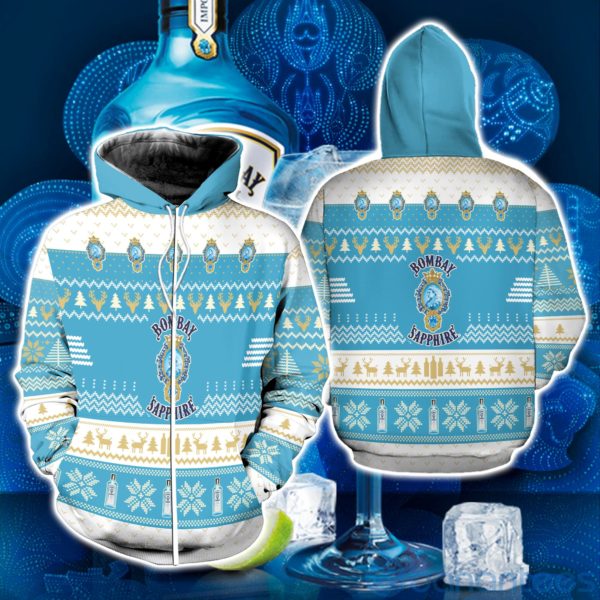 Bombay Sapphire Ugly Christmas All Over Printed 3D Shirt Product Photo