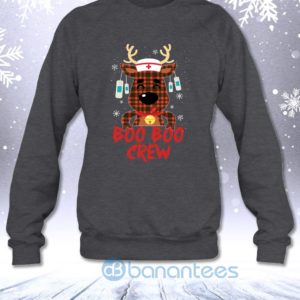 Boo Boo Crew Red Plaid Nurse Reindeer Funny Christmas Gift Sweatshirt Product Photo