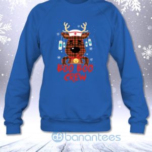 Boo Boo Crew Red Plaid Nurse Reindeer Funny Christmas Gift Sweatshirt Product Photo