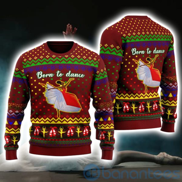 Born To Dance Ballet Girl Ugly Christmas All Over Printed 3D Shirt Product Photo