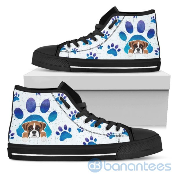 Boxer Paws Dog Lover High Top Shoes Product Photo