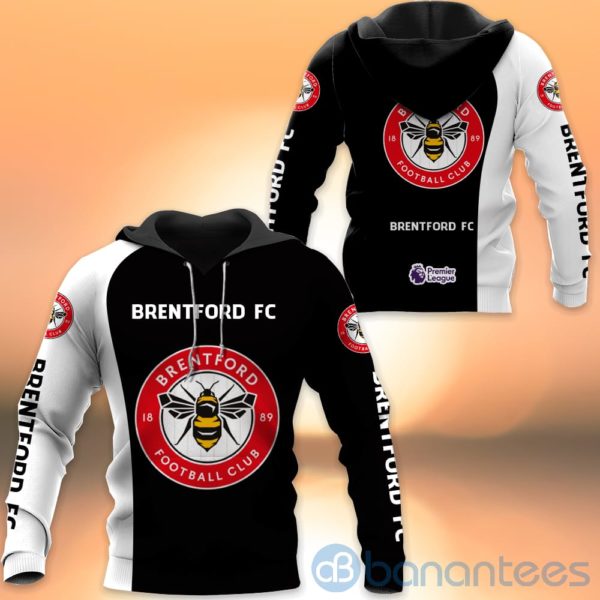 Brentford Fc Black All Over Printed Hoodies Zip Hoodies Product Photo