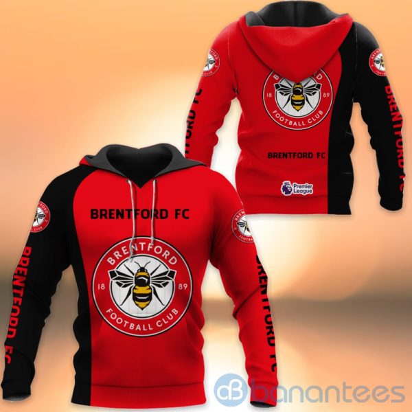 Brentford Fc Red And Black All Over Printed Hoodies Zip Hoodies Product Photo
