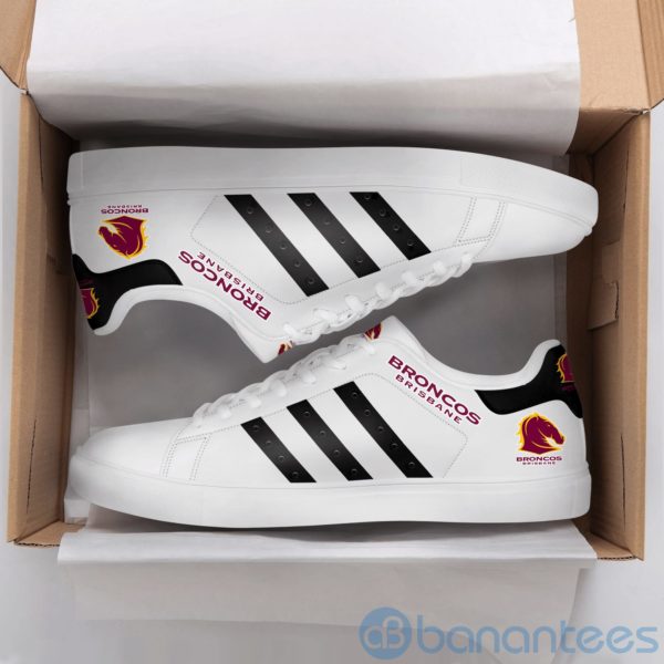 Brisbane Broncos Black Striped White Low Top Skate Shoes Product Photo