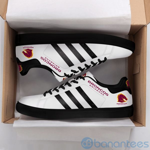 Brisbane Broncos Black Striped White Low Top Skate Shoes Product Photo