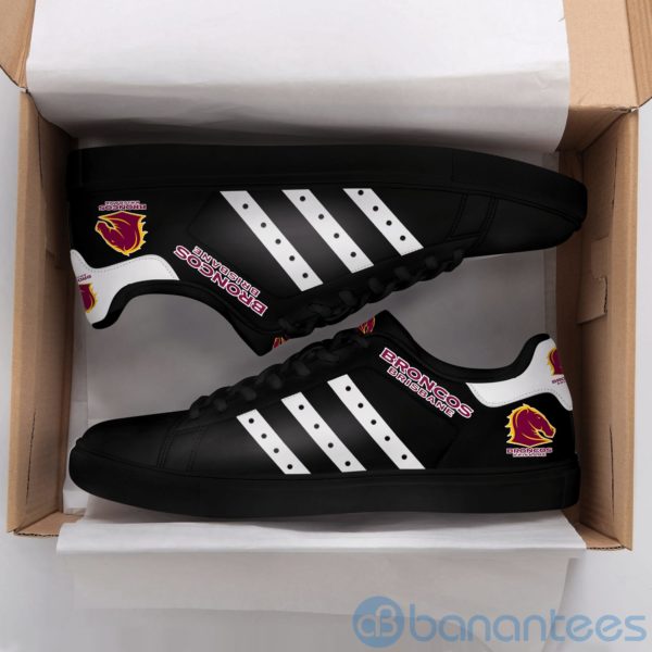 Brisbane Broncos White Striped Black Low Top Skate Shoes Product Photo