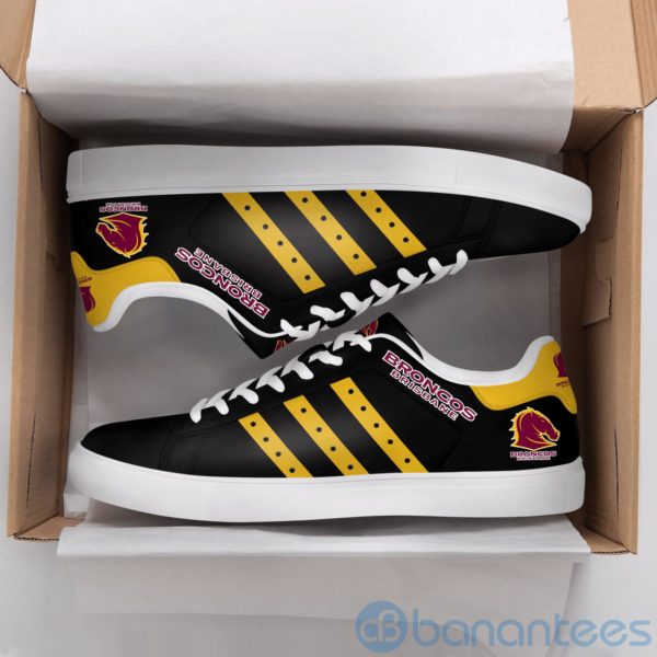 Brisbane Broncos Yellow Striped Black Low Top Skate Shoes Product Photo