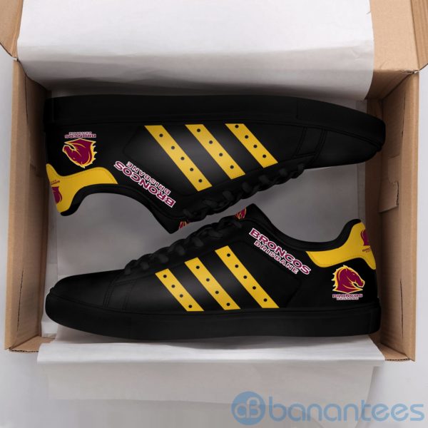 Brisbane Broncos Yellow Striped Black Low Top Skate Shoes Product Photo
