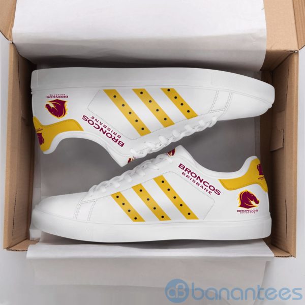 Brisbane Broncos Yellow Striped White Low Top Skate Shoes Product Photo