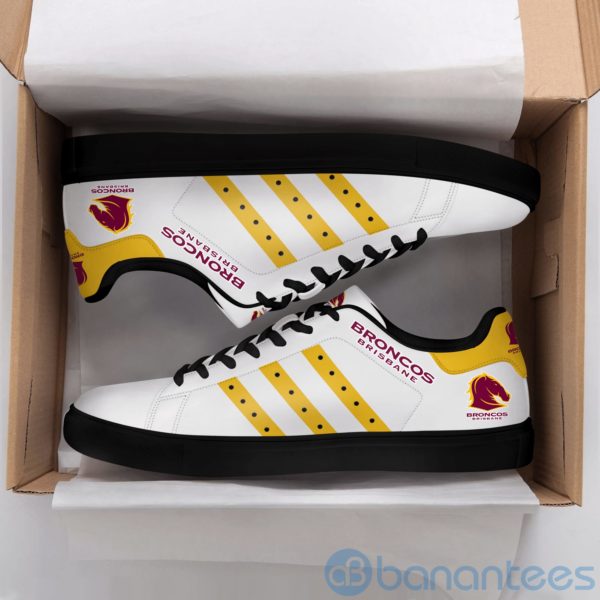 Brisbane Broncos Yellow Striped White Low Top Skate Shoes Product Photo