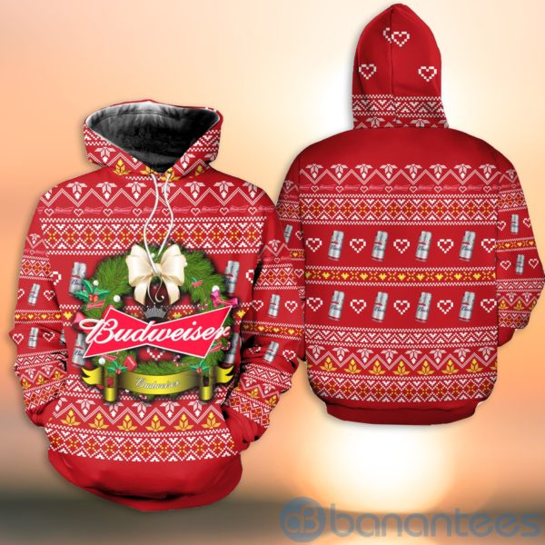 Budweiser Ugly Christmas All Over Printed 3D Shirt Product Photo