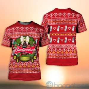 Budweiser Ugly Christmas All Over Printed 3D Shirt Product Photo