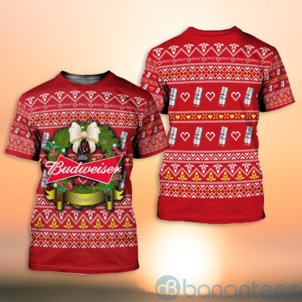 Budweiser Ugly Christmas All Over Printed 3D Shirt Product Photo