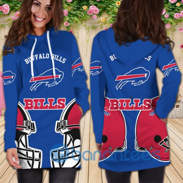 Buffalo Bills All Over Printed 3D Hoodie Dress For Women Product Photo
