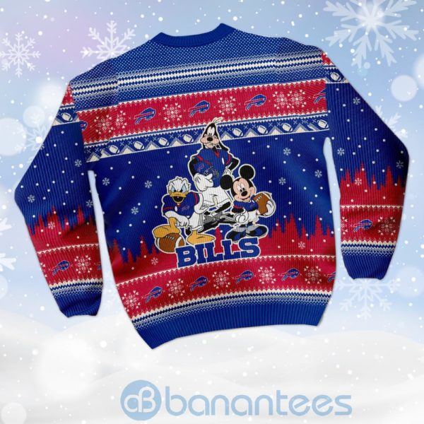 Buffalo Bills Disney Donald Duck Mickey Mouse Goofy Custom Name Christmas 3D Sweater Product Photo