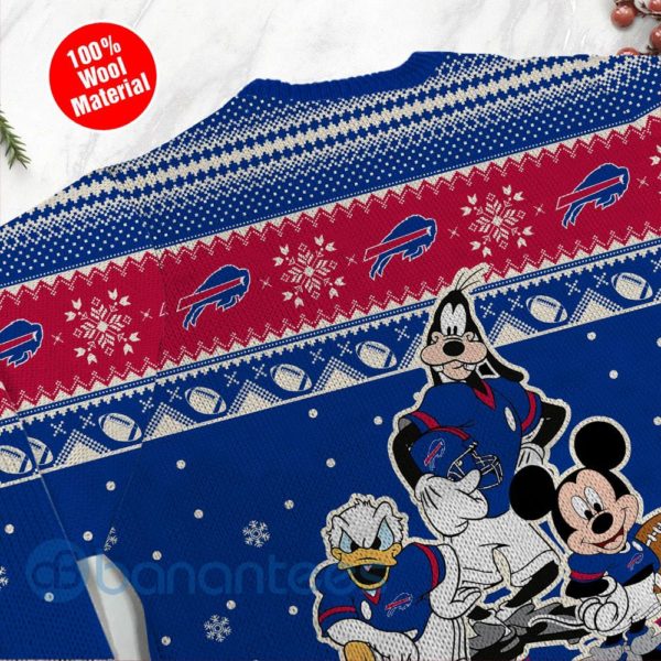 Buffalo Bills Disney Donald Duck Mickey Mouse Goofy Custom Name Christmas 3D Sweater Product Photo