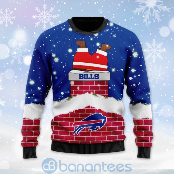 Buffalo Bills Football Team Logo Symbol Santa Claus Custom Name Christmas 3D Sweater Product Photo