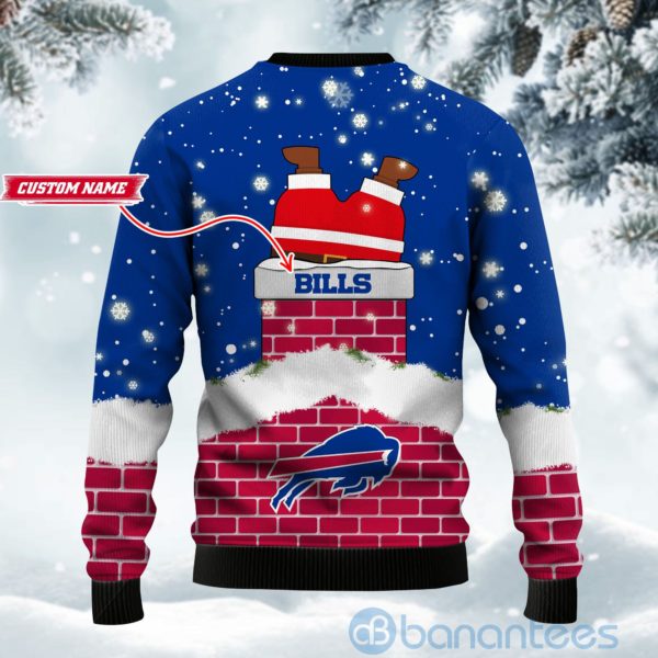 Buffalo Bills Football Team Logo Symbol Santa Claus Custom Name Christmas 3D Sweater Product Photo