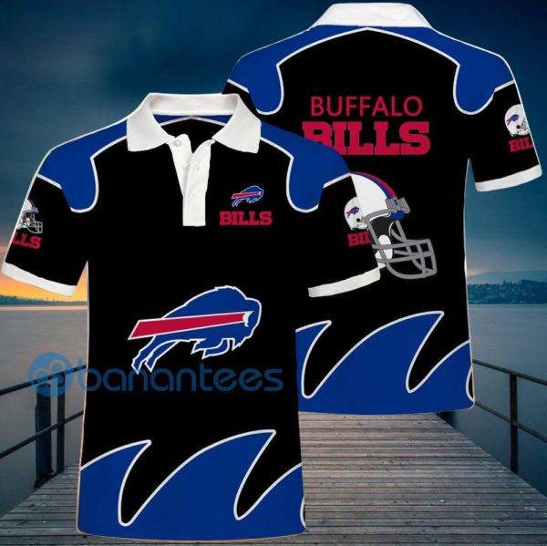 Buffalo Bills Full Printed 3D Black Polo Shirt Product Photo