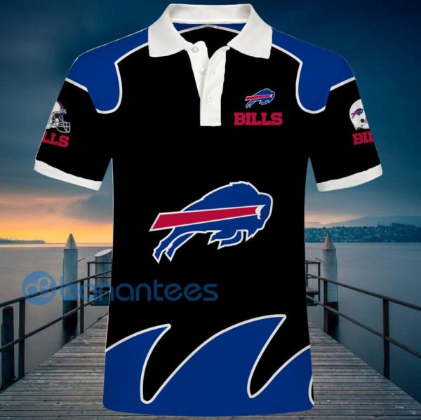 Buffalo Bills Full Printed 3D Black Polo Shirt Product Photo