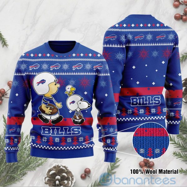 Buffalo Bills Funny Charlie Brown Peanuts Snoopy Ugly Christmas 3D Sweater Product Photo