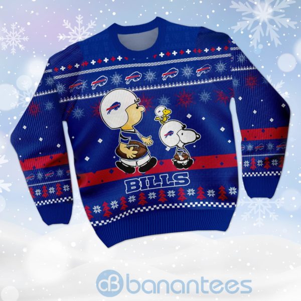 Buffalo Bills Funny Charlie Brown Peanuts Snoopy Ugly Christmas 3D Sweater Product Photo
