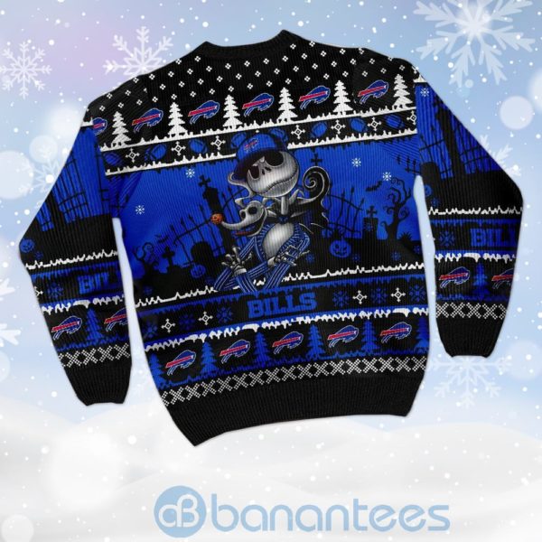 Buffalo Bills Jack Skellington Halloween Ugly Christmas 3D Sweater Product Photo