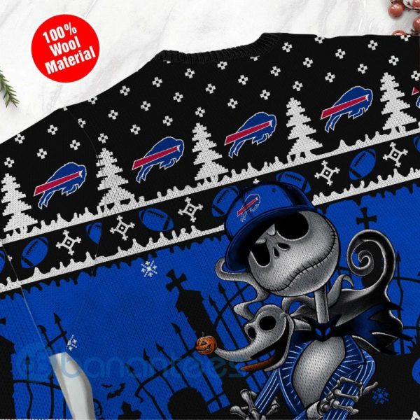 Buffalo Bills Jack Skellington Halloween Ugly Christmas 3D Sweater Product Photo