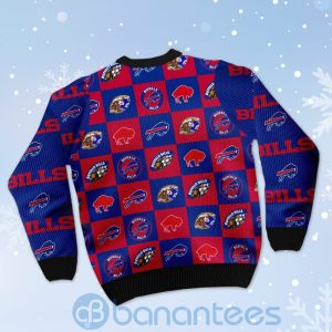 Buffalo Bills Logo Checkered Flannel Design Ugly Christmas 3D Sweater Product Photo