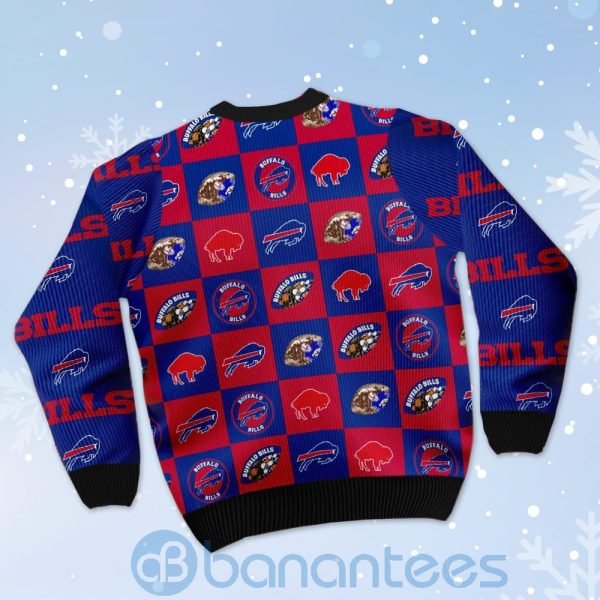 Buffalo Bills Logo Checkered Flannel Design Ugly Christmas 3D Sweater Product Photo