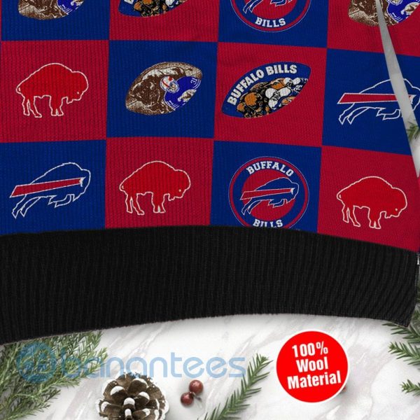 Buffalo Bills Logo Checkered Flannel Design Ugly Christmas 3D Sweater Product Photo