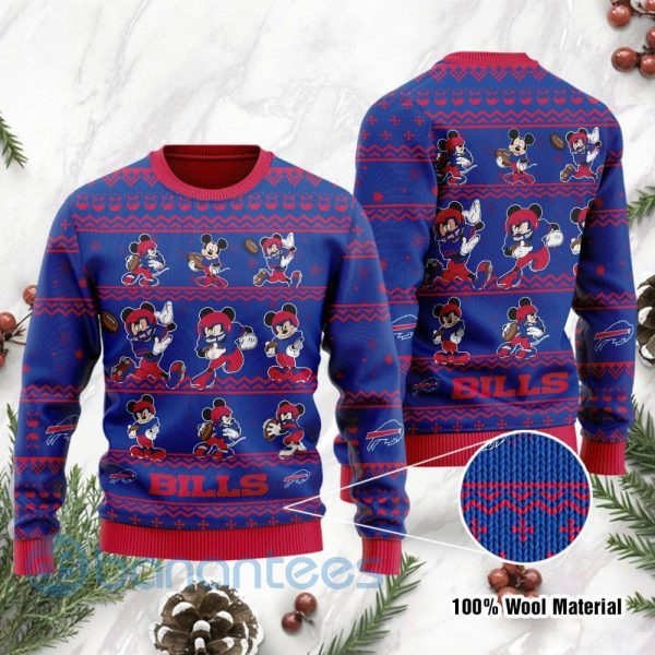 Buffalo Bills Mickey Mouse Ugly Christmas 3D Sweater Product Photo