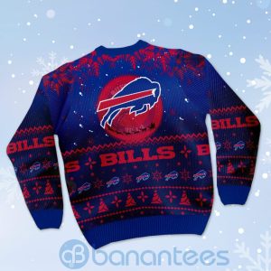 Buffalo Bills Santa Claus In The Moon Ugly Christmas 3D Sweater Product Photo