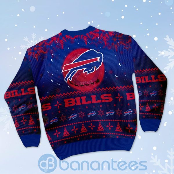 Buffalo Bills Santa Claus In The Moon Ugly Christmas 3D Sweater Product Photo