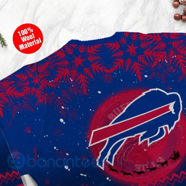 Buffalo Bills Santa Claus In The Moon Ugly Christmas 3D Sweater Product Photo
