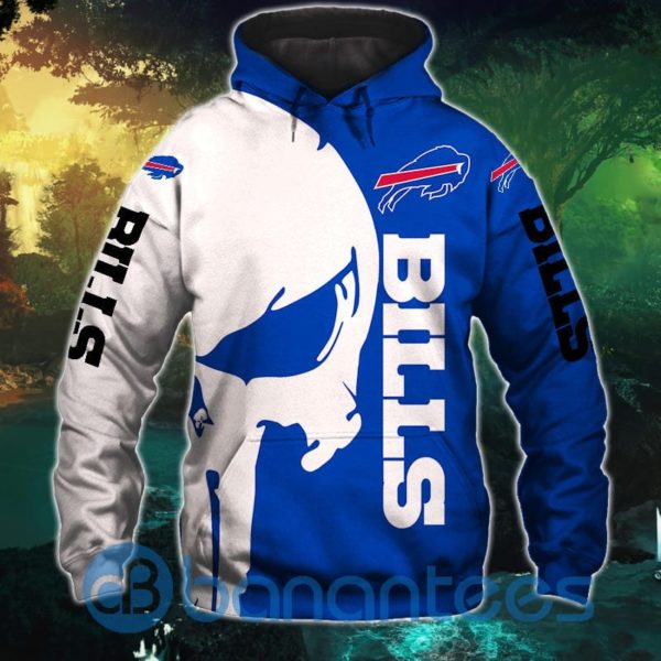 Buffalo Bills Skull Design 3D Hoodie Zip Hoodie Product Photo