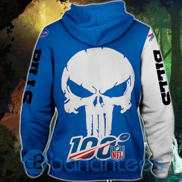 Buffalo Bills Zip Up Skull All Over Printed 3D Hoodie, Zip Hoodie Product Photo